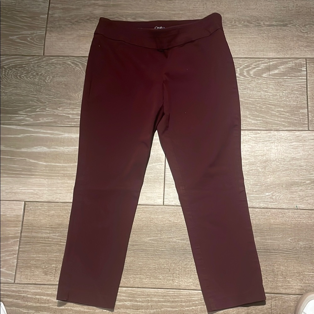 Croft & Barrow Burgundy Ankle Cropped Pants